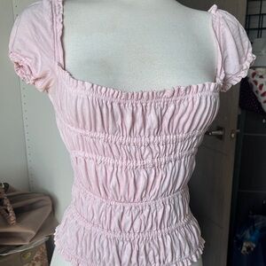 Dia & Co Soft Blush Elastic Waist Skirt